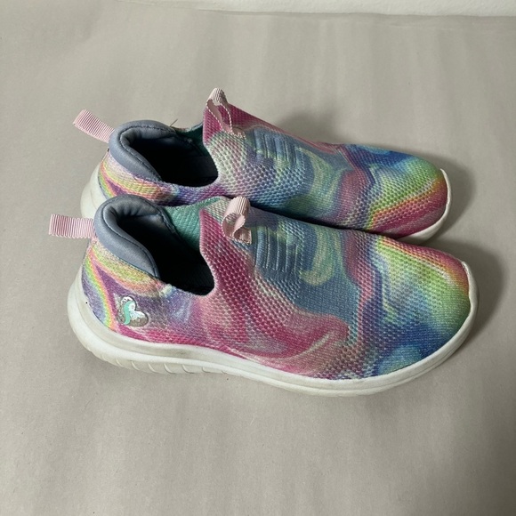 Sketchers Shoes Girls Sz 1.5 Multicolor‎ Slip On School Memory Foam Comfort - Picture 1 of 6